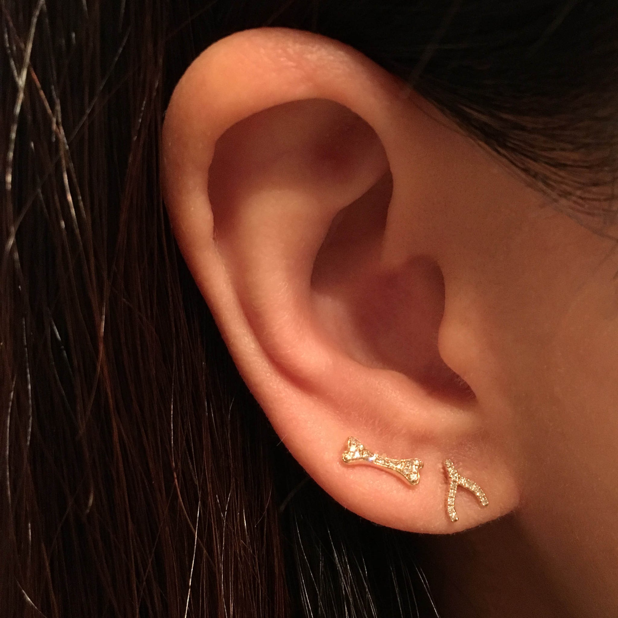 Tiny Gold Snake Stud Earrings – VicStone.NYC